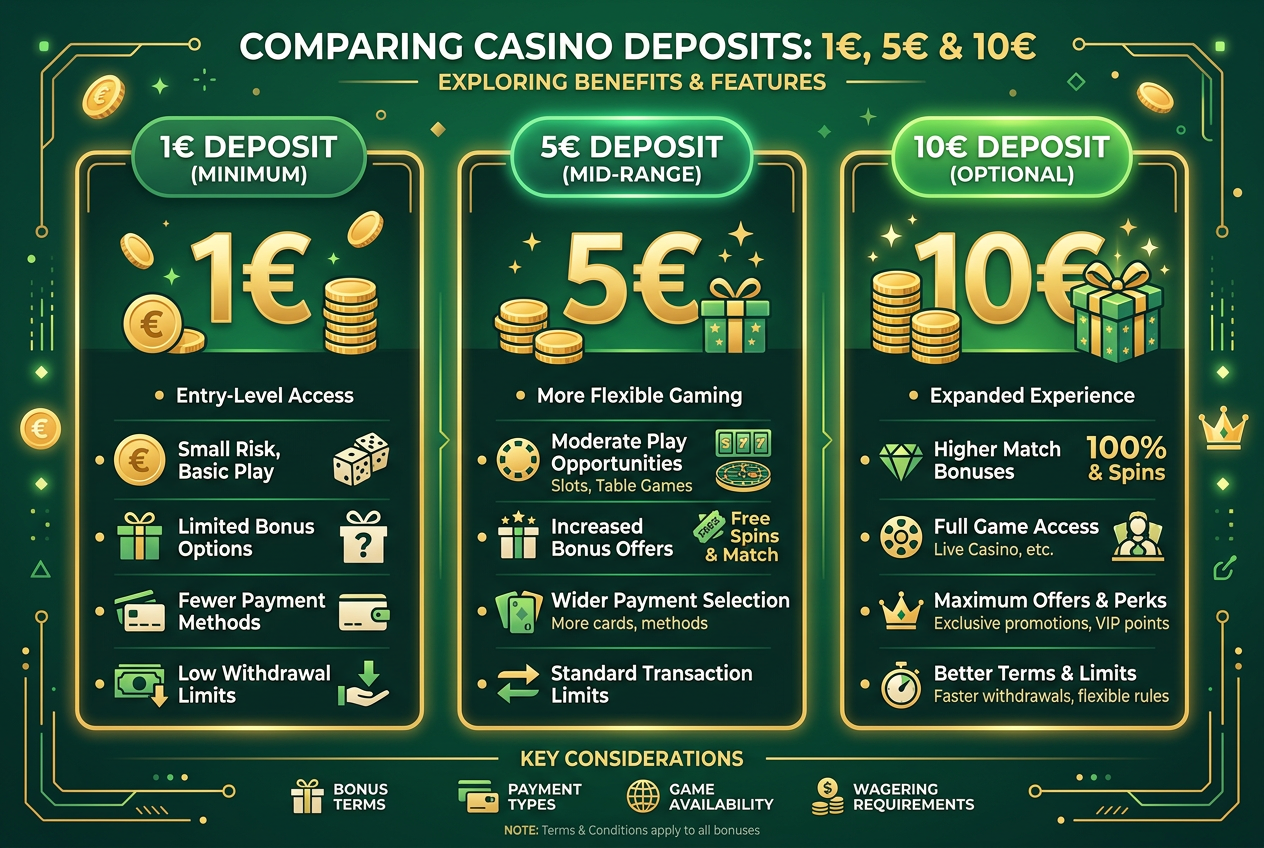 Srovnání výhodnosti kasin s vkladem 10 euro
