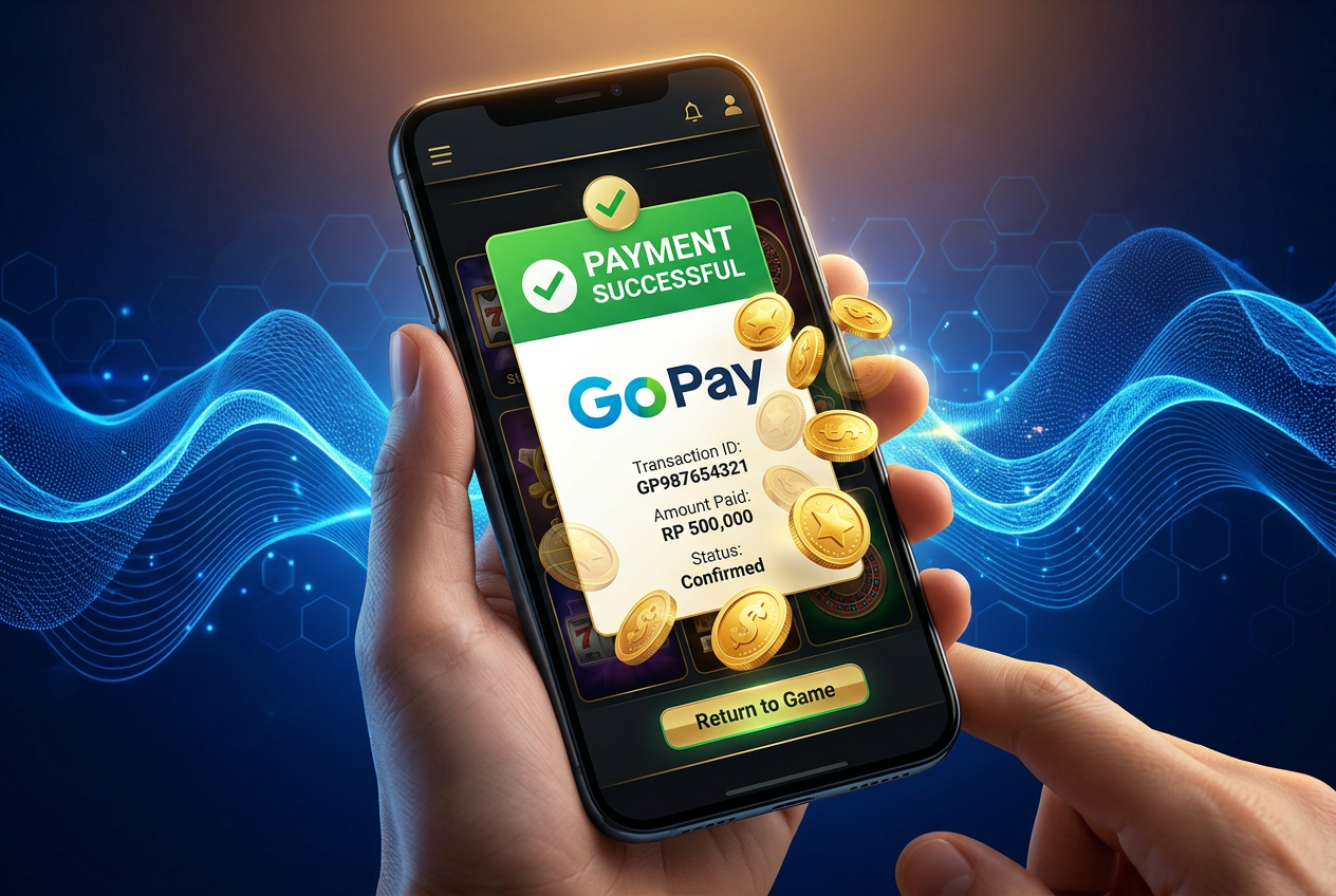 Moderní herní rozhraní na smartphonu s potvrzením platby GoPay