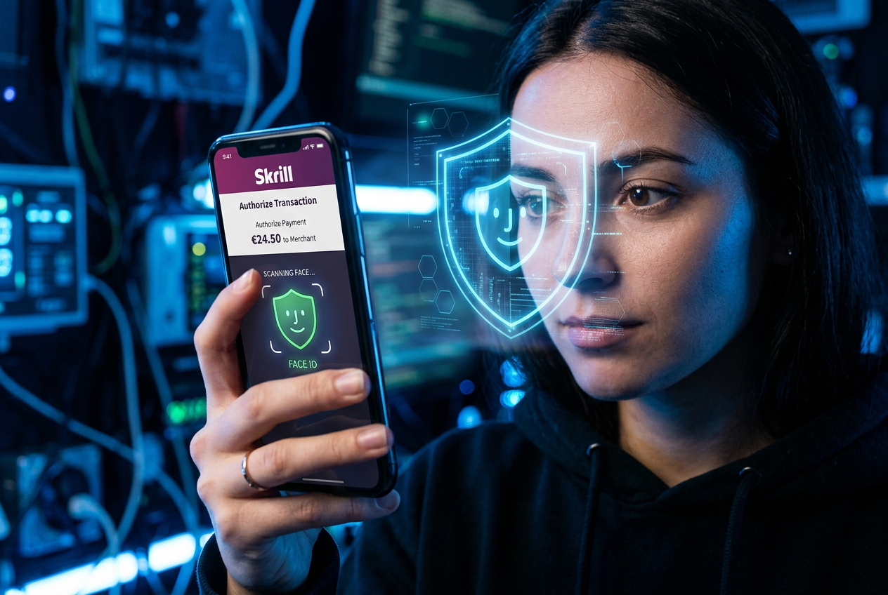 Zabezpečení Skrill účtu biometrikou